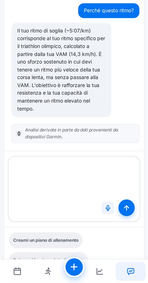 Assistente Trainetic che spiega il ritmo di soglia a partire dalla VAM