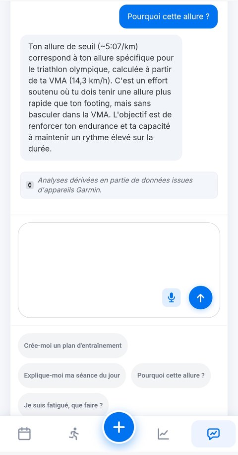 Assistant Trainetic expliquant l'allure de seuil à partir de la VMA